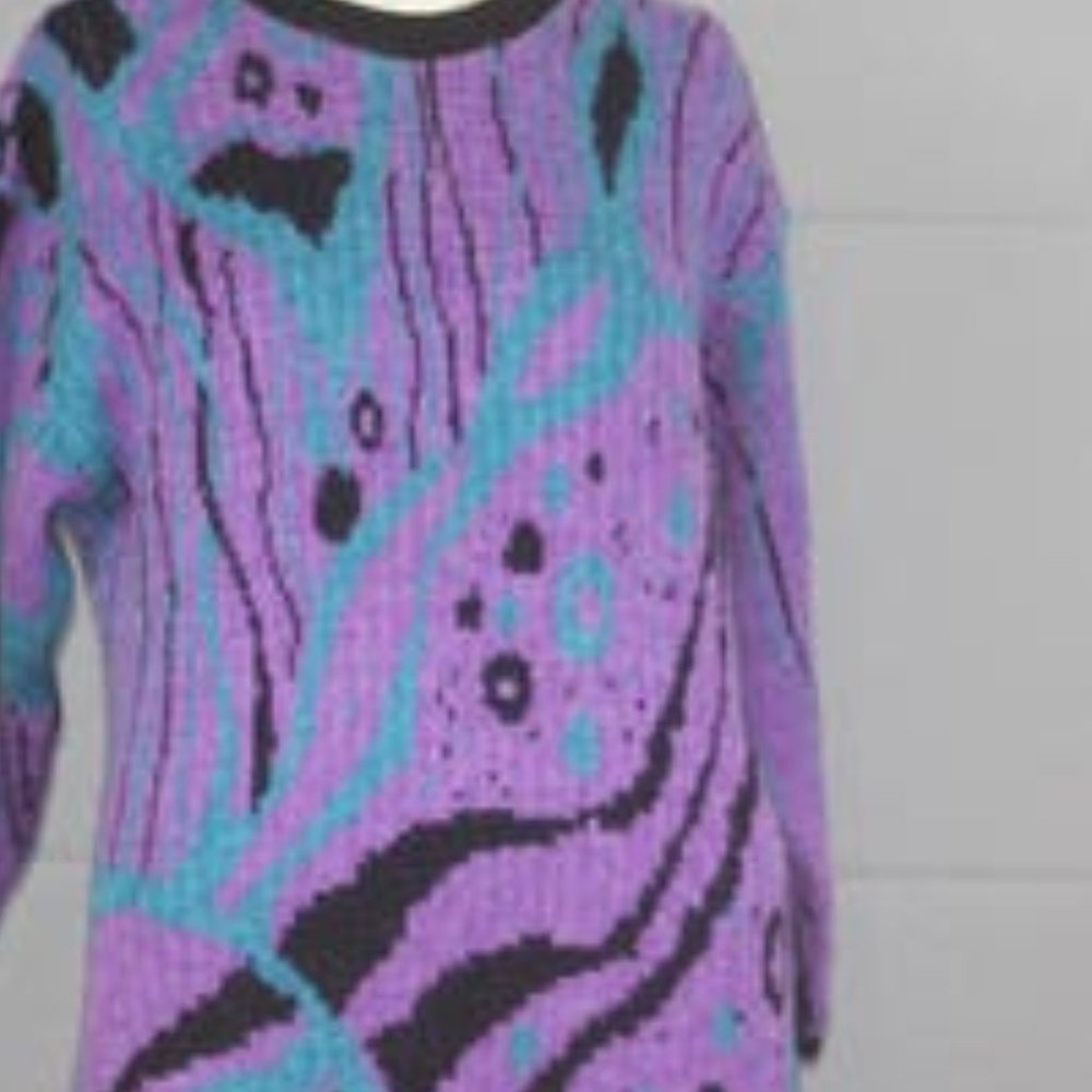 Vintage. Maca.  Purple Mod Sweater Dress. 100% wool.